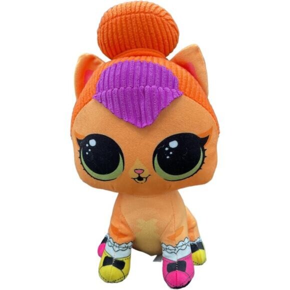 LOL Surprise Pets Neon Kitty Cat Plush Stuffed Animal Toy Orange Toy Factory 12" - Picture 6 of 6